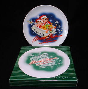 不二家「ペコちゃん＆ポコちゃん」1999年クリスマスプレート/クリスマス絵皿/レア&プレミア商品/新品
