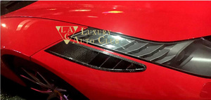 フェラーリ 458 イタリア フロントエアーインテークベントカバー スポイラ－ リアルカ－ボン綾織り ボディ－パ－ツ 外装カスタム 高品質