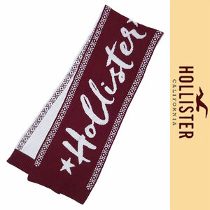 新品 HOLLISTER MUFFLER ホリスター マフラー マルーン ホワイト ストール メンズ レディース カリフォルニア アクリル ナイロン 正規品 1