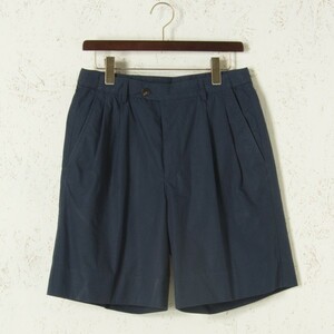 UMIT BENANumitobe naan short pants tuck cotton 100 navy / navy blue 44 Italy made m0047-04-004
