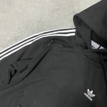 新品未使用 adidas Originals Lサイズ アディダス オリジナルス 3ストライプ パーカー フーディ スウェット フリース ブラック 黒 正規品_画像3