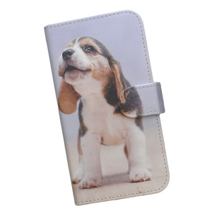 iPhone14 Pro Max　スマホケース 手帳型 プリントケース 犬 ビーグル 子犬　いぬ 動物 かわいい