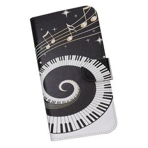 Xperia 5 IV SO-54C/SOG09　スマホケース 手帳型 プリントケース ピアノ 音符 鍵盤 音楽