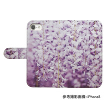 AQUOS sense3 SH-02M/SHV45/SHV48/907SH　スマホケース 手帳型 プリントケース 藤 フジ 花 花柄 春 風景_画像2