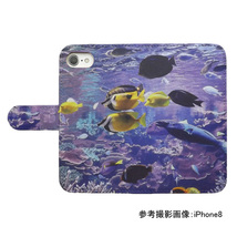 Galaxy A22 5G SC-56B　スマホケース 手帳型 プリントケース 魚 海 サンゴ 熱帯魚 海水魚 きれい カラフル_画像2