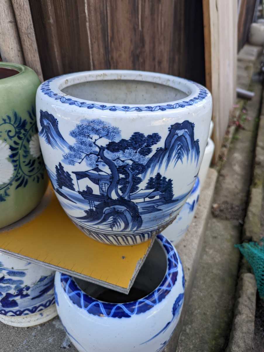 激安大特価! 骨董 火鉢 大型 木枠付 メダカ 睡蓮 テーブル fawe.org