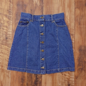 Ингни джинсовая мини -юбка, дамы M Size, английская талия резиновая старая одежда индиго синий jy10