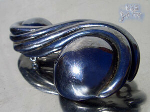 †DENMARK Vintage Brooch Pendant 北欧 デンマーク 巨大流線形 音符 ツイスト ブローチ×ペンダント×バックル 3WAY Silver 925 作家もの!