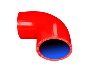 シリコンホース エルボ 90度 異径 内径Φ57→76mm 赤色 ロゴマーク無し ラジエーター インタークーラー インテーク 接続 ホース 汎用品
