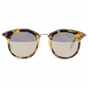 KAREN WALKER カレンウォーカー サングラス 眼鏡 アイウェア ウエリントン セル メタル フレーム コンビ ブラウン系 ゴールド 茶