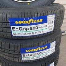 ララパーム　オーバル◆グッドイヤー155/65R14◆EG01◆NBOXタントムーヴワゴンRラパンアルトワークスデイズトコット　ブラック4本セット_画像7