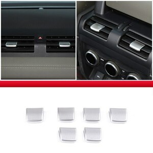 6 sheets front rear Land Rover Defender 90 110 2020-2022 ABS chrome car centre control air outlet adjustment lever cover equipment ornament 