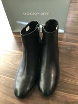 新品★未使用★ROCKPORT　ロックポート レザーショートブーツ ブーティー 黒 ブラック ８M　25㎝ TM NOVALIE BOOTIE2　本革 24.5㎝の方も_画像1