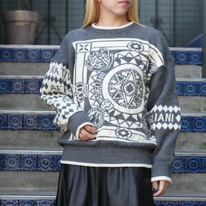 RETRO VINTAGE Modigliani DESIGN HEAVY KNIT/レトロ古着モディリアーニデザインヘビーニット