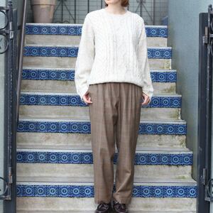 USA VINTAGE Talbots CHECK PATTERNED TUCK SLACKS PANTS/アメリカ古着チェック柄タックスラックスパンツ