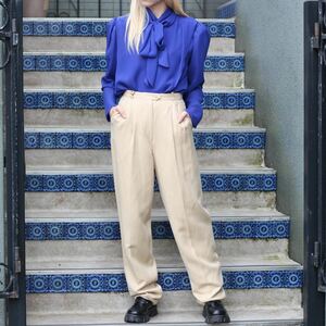 USA VINTAGE RALPH LAUREN WOOL COLOR SLACKS PANTS/ America б/у одежда Ralph Lauren шерсть цвет слаксы брюки 