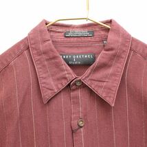 USA VINTAGE HENRY GRETHEL STUDIO STRIPE PATTERNED RAMY COTTON OVER SHIRT/アメリカ古着ストライプ柄ラミーコットンオーバーシャツ_画像6