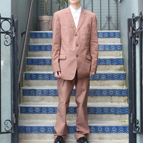 EU VINTAGE HUGO BOSS BROWN COLOR SET UP SUIT/ヨーロッパ古着ヒューゴボスブラウンカラーセットアップスーツ