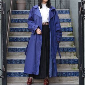 EU VINTAGE STRIPE PATTERNED OVER TRENCH COAT/ヨーロッパ古着ストライプ柄オーバートレンチコート