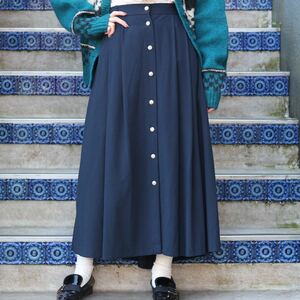 USA VINTAGE LEGACY FRONT BUTTON DESIGN LONG SKIRT/アメリカ古着フロントボタンデザインロングスカート