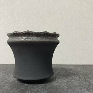 未使用 Usagi ceramic laboratory 黒錆流朽 植木鉢 陶器鉢 盆栽鉢 pot 鉢 ポット 検)BOTANIZE raw life factory invisible ink VALIEM