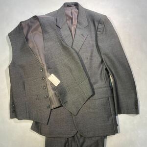  with translation tag equipped Tokyo meido high class 3 piece single suit Y5 M metal gray unlined in the back / side Benz no- tuck Shark s gold super-discount special price 