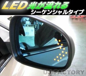 【GARUDA /BLLED MIRROR】14連LEDウインカー ブルーワイドミラー シーケンシャル（STO-41）★ノアハイブリッドZWR80G