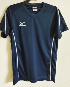 Mサイズ位 MIZUNO ミズノ 半袖 Tシャツ 紺色×白