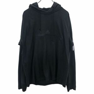 adidas ロゴスウェット Lサイズ アディダス ブラック スウェットパーカー 古着卸 アメリカ仕入 t2211-3189