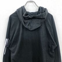 adidas ロゴスウェット Lサイズ アディダス ブラック スウェットパーカー 古着卸 アメリカ仕入 t2211-3189_画像5