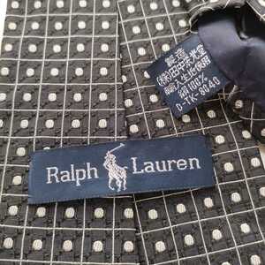 Ralph Lauren(ラルフローレン)黒四角ドットネクタイ