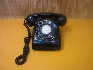 *W/141*NTT* dial type black telephone * retro antique *601-A2* operation unknown * Junk 