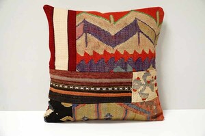 kilim061 未使用 OLD KILIM (オールドキリム) クッションカバー ターキッシュキリム トルコ 手織り 40×40cm 送料無料