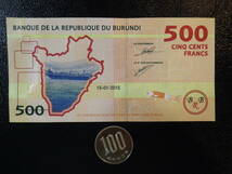 ブルンジ 2015年 クロコダィル 500Francs 未使用_画像1