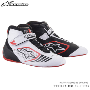 Прибытие! ! Alpine Stars new ■ Alpinestars Racing Cart Shoes tech1-kx ■ Черно-белый красный новый новый неиспользованный