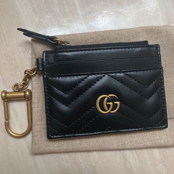 GUCCI 〔GGマーモント〕キーチェーン付き ウォレット