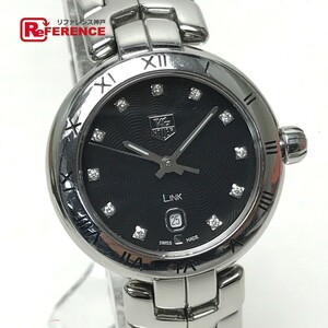 TAG HEUER タグホイヤー WAT1410.BA0954 リンク 11Pダイヤ クォーツ デイト 腕時計 SS シルバー ブラック レディース【中古】