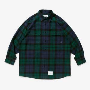 希少★新品本物【緑★XL】★DECK LS COTTON FLANNEL TEXTILE CRST デックフランネル 正規店購入 ダブルタップス 入手困難 WTAPS 22AW即発送