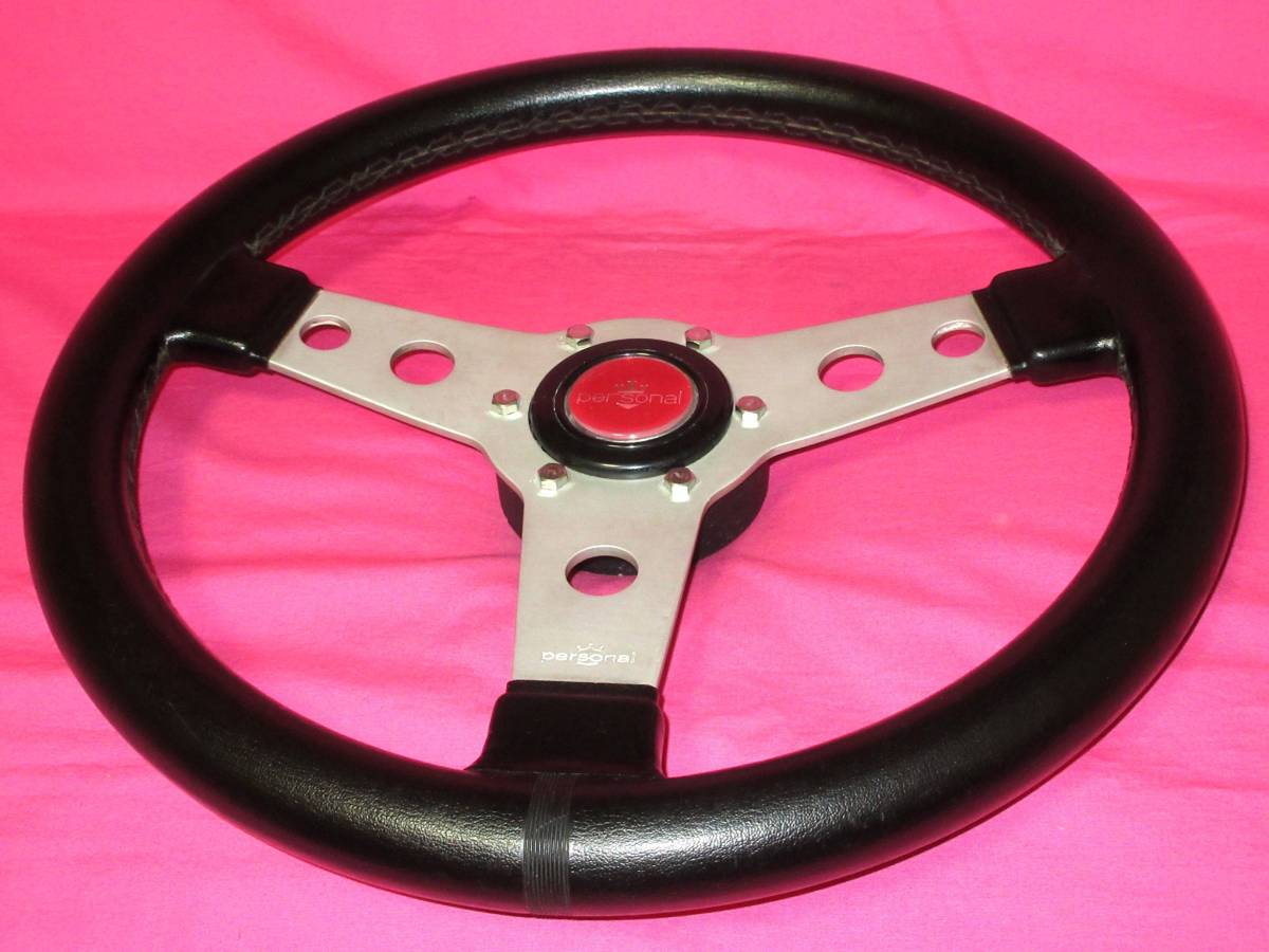 4756 正規品 PERSONAL パーソナル 35Φ ブラックレザー&シルバー