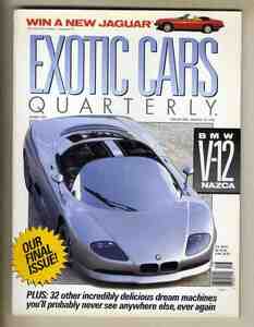 【c9595】1991年 EXOTIC CARS Quarterly [ROAD&TRACK]／イタルデザイン ナツカ、BMWアートカー、ベルトーネ エモーション、...