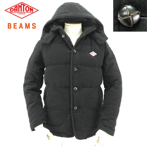 最終値下げ!! 16AW 定価32184円 ダントン × ビームス DANTON x BEAMS 別注 ウールモッサ ダウンジャケット ブラック 黒 40 使用感有ります