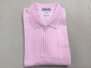 YD-HPL new goods [YADER] polo-shirt size L / pink / short sleeves / Polo fastener collar / man and woman use / sport wear / training wear 