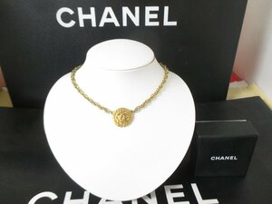  подлинный товар гарантия [ быстрое решение бесплатная доставка ] хорошо / Chanel / здесь Mark / колье / короткое колье / Vintage / цепь / Gold /CHANEL. коробка приложен / стандартный товар 