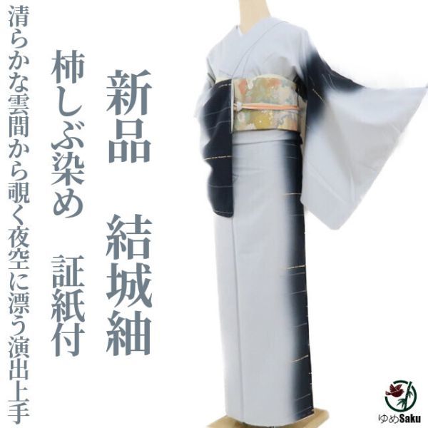 新品 単衣 暈し 着物 仕付け糸付“おぼろげな魔法にかけられて”お召 475