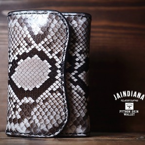 手縫い パイソン・コンパクトウォレット 蛇革 ミニ財布 CPW-PY