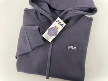 新品■FILA フィラ レディース スウェット パーカー S パープル ロゴ 裏起毛_画像1