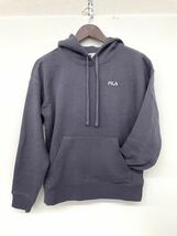 新品■FILA フィラ レディース スウェット パーカー S パープル ロゴ 裏起毛_画像2