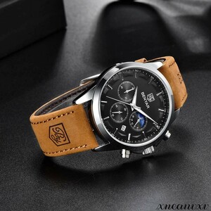オシャレな 腕時計 シルバー/ブラック クオーツ メンズ ウォッチ 防水 カジュアル ビジネス 高品質 モダン 男性 腕時計 ギフト プレゼント