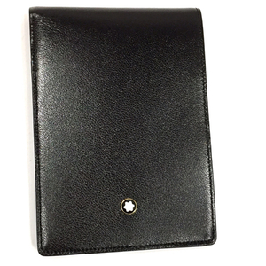 モンブラン ノートブック 30650 二つ折り メモ帳カバー ポケット有り レザー 約8×11.5cm ブラック 箱付 MONTBLANC