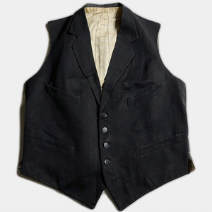 貴重! 20's ベルジャルディニエール ウール ギャバジン ラペル ベスト ジレ BELLE JARDINIERE WOOL VEST GILET フランス フレンチ FRENCH